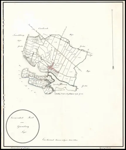 Sognekort over Gamborg anno 1820
