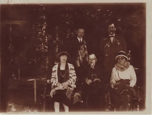 Billede af Gustav Adolph Maaløe (øverst th.) med Cathrine Dorthea Maaløe (nederst th.) samt to ukendte