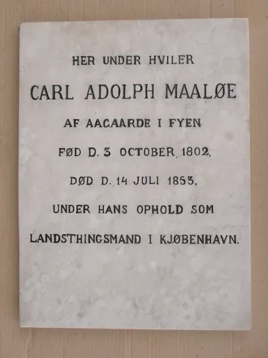 Gravsten Carl Adolph Maaløe
