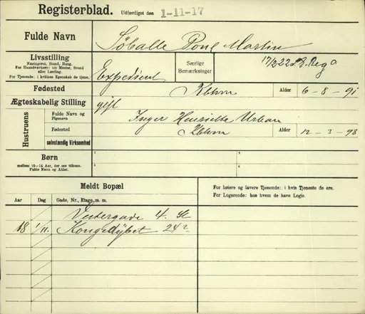 Registerblad 1917